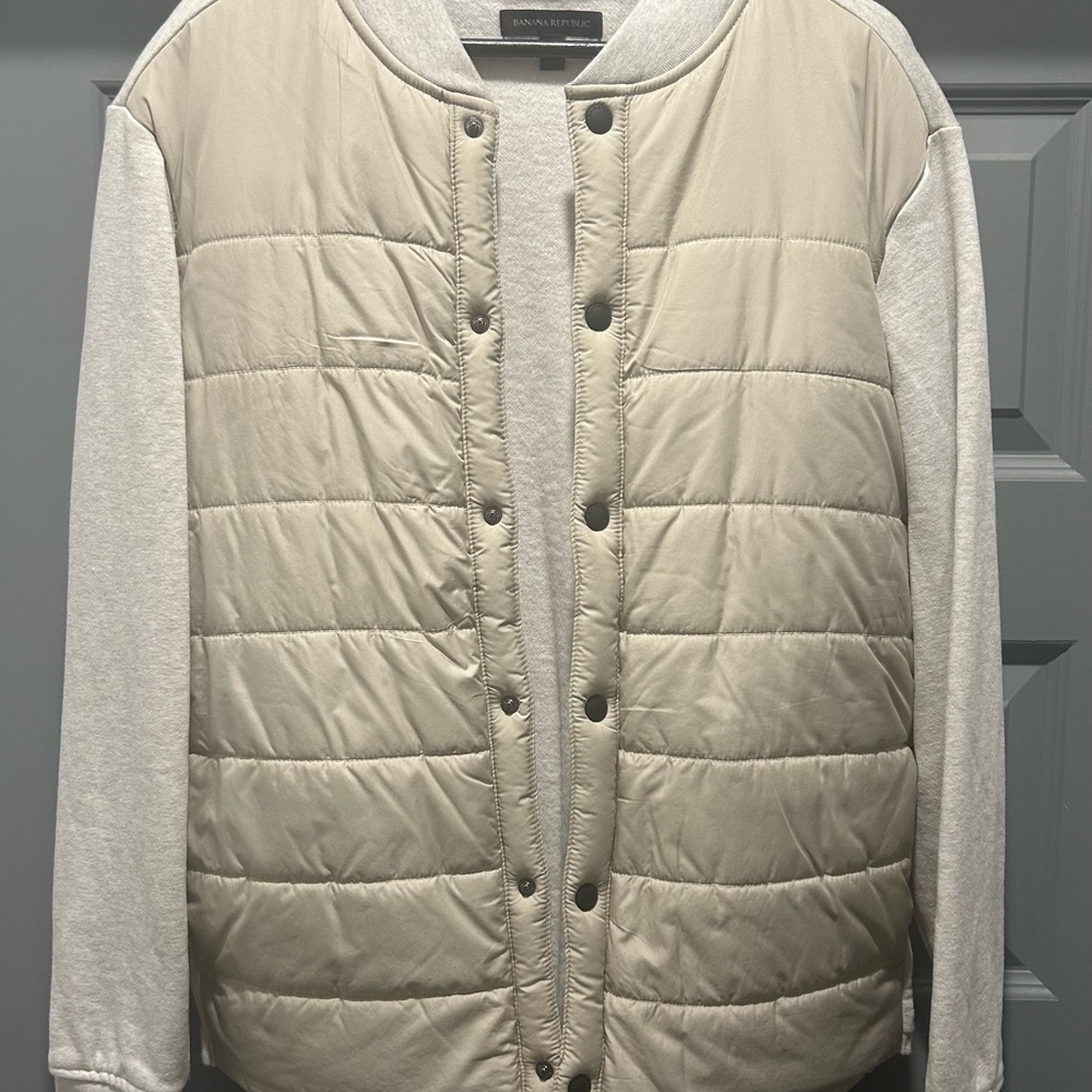 Banana Republic Tan/Cream Quilted hybrid Jacket